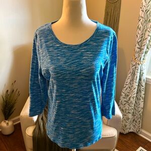 NWOT TONIGHT MORGAN blue and white top size Small
